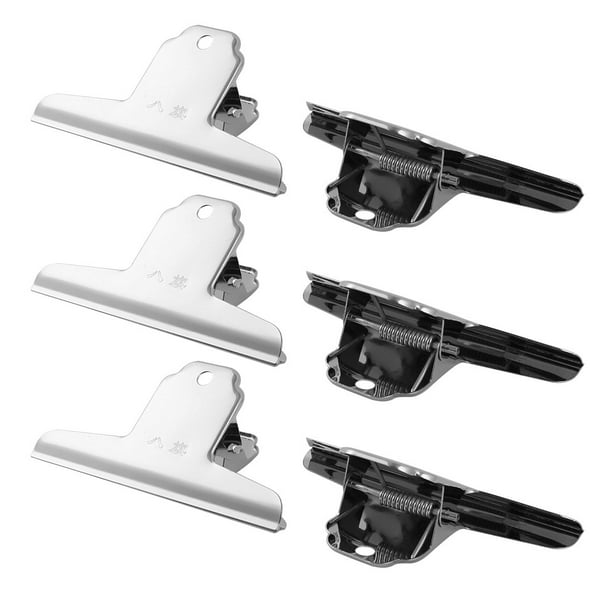 Home Document File Ticket Metal Spring Loaded Strong Bulldog Clip Clamp 6pcs